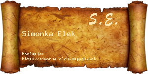 Simonka Elek névjegykártya